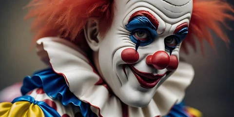 Gordijnen Personnage en pâte à modeler : portrait de clown © EA Studio