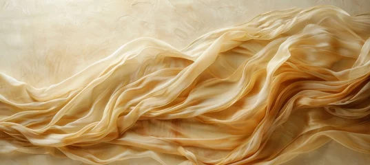 Foto op Canvas Elegant ivory silk satin fabric with drapery   abstract monochrome luxury background © Ilja