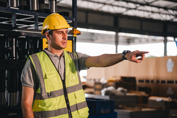 professional business industry technician wearing safety helmet working to maintenance service and...