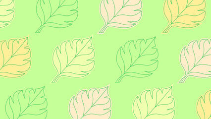Abstract background with leaves. Vector illustration flat design. Design for wallpaper, cover, cards, packaging, flyer, fabric. 