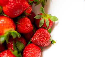 strawberries on a white background