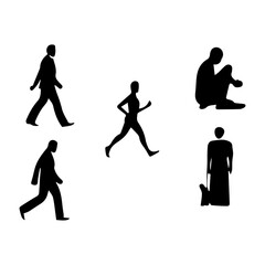 Silhouette humans in Various Poses, Captivating Human Silhouette Descriptions, Exploring Human Poses, Dynamic Human Silhouette Titles, Walking, Sitting, Running