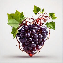 Bunch of grapes in the shape of heart
