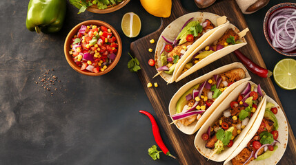 Making fish tacos with copy space - 787303841