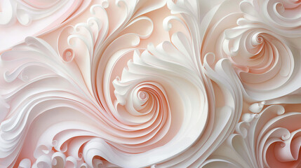 Paper scrollwork background in pink and white - 787305028