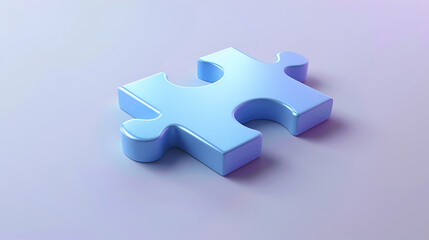 Obraz premium blue puzzle piece over a white background
