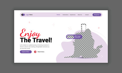 Website header design for a travel agency or travel  landing page template, hero section design for a travel business