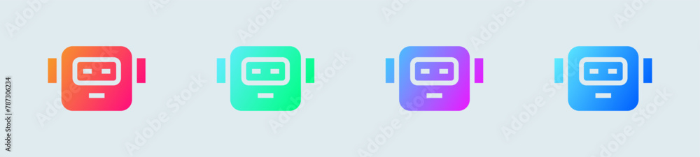 Poster robot solid icon in gradient colors. artificial intelligence signs vector illustration.