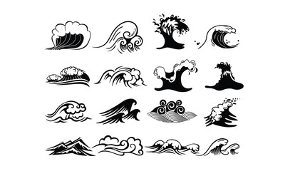 Wave SVG,, Silhouette, Cut File, cutting files, printable design, Clipart,