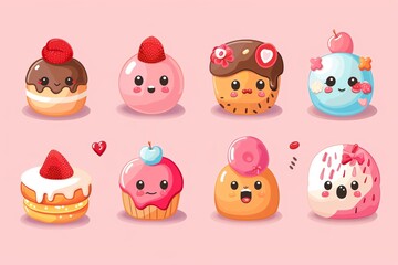 cartoon, kawaii, flat design