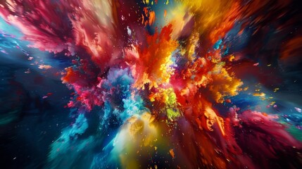 A vibrant explosion of colors each layer telling a different story in this abstract art. - obrazy, fototapety, plakaty