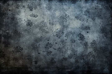 A grey background with a pattern of flowers