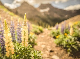 Lupines along a hiking path near Crested Butte, Colorado