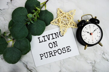 Living on purpose The phrase Motivational Words Quotes Concept