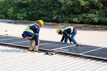 Solar cell farm power plant eco technology.landscape of Solar cell panels in a photovoltaic power plant.concept of sustainable resources and renewable energy.blue tone.