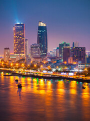 Danang city skyline aerial view