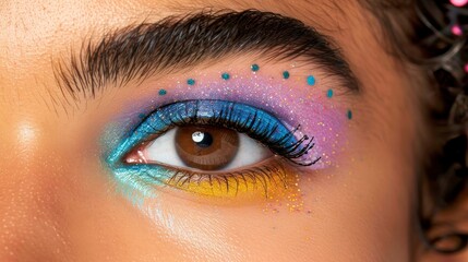 Softly blended editorial makeup in minimalist style with aesthetic eye colors for party ready look