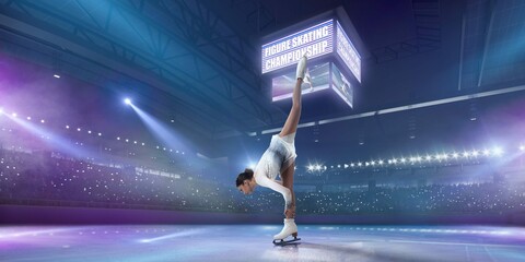 Fototapeta na wymiar Figure Skating Girl Ice Arena 2