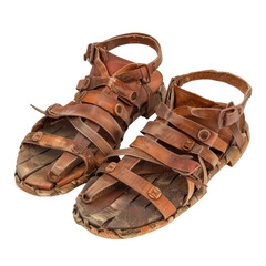 Roman Sandals (Caligae) of Roman Art isolated on transparent png.