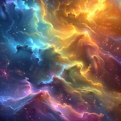 A beautiful space nebula with vibrant colors. - obrazy, fototapety, plakaty