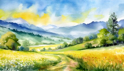 countryside watercolor 