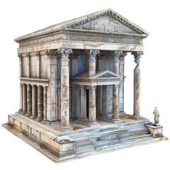 Fototapeta premium Roman Senate House (Curia) of Roman Art isolated on transparent png.