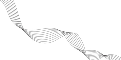 Abstract wavy grey smooth stream element for design on transparent background isolated. Curved wavy lines tech futuristic motion background.  curved wavy lines tech futuristic motion background.