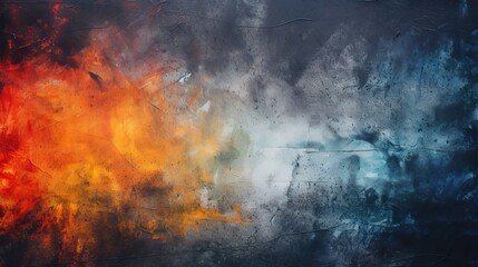 Obraz na płótnie Canvas Abstract Watercolor Grunge Texture Wall Background. Grainy Orange, Blue, Yellow, and White Noise Texture wallpaper