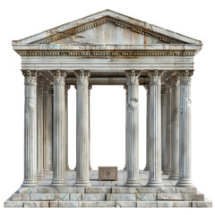 Roman Temple of Roman Art isolated on transparent png.