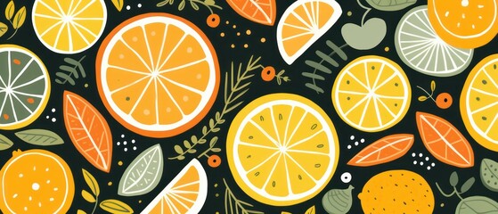 backgrounds with citrus fruits - obrazy, fototapety, plakaty