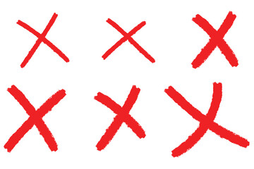 Set of red cross shape vector - obrazy, fototapety, plakaty