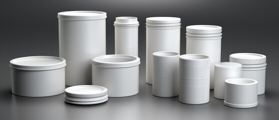 covered white containers