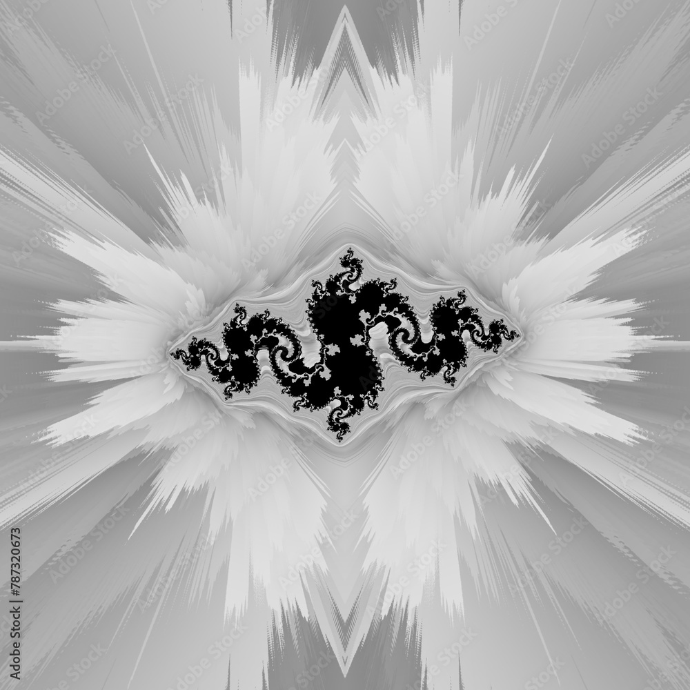 Aufkleber not ai. creative patterns monochrome fragile and delicate lacy julia set fractal designs