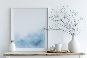 mockup frame decorated in minimal style
