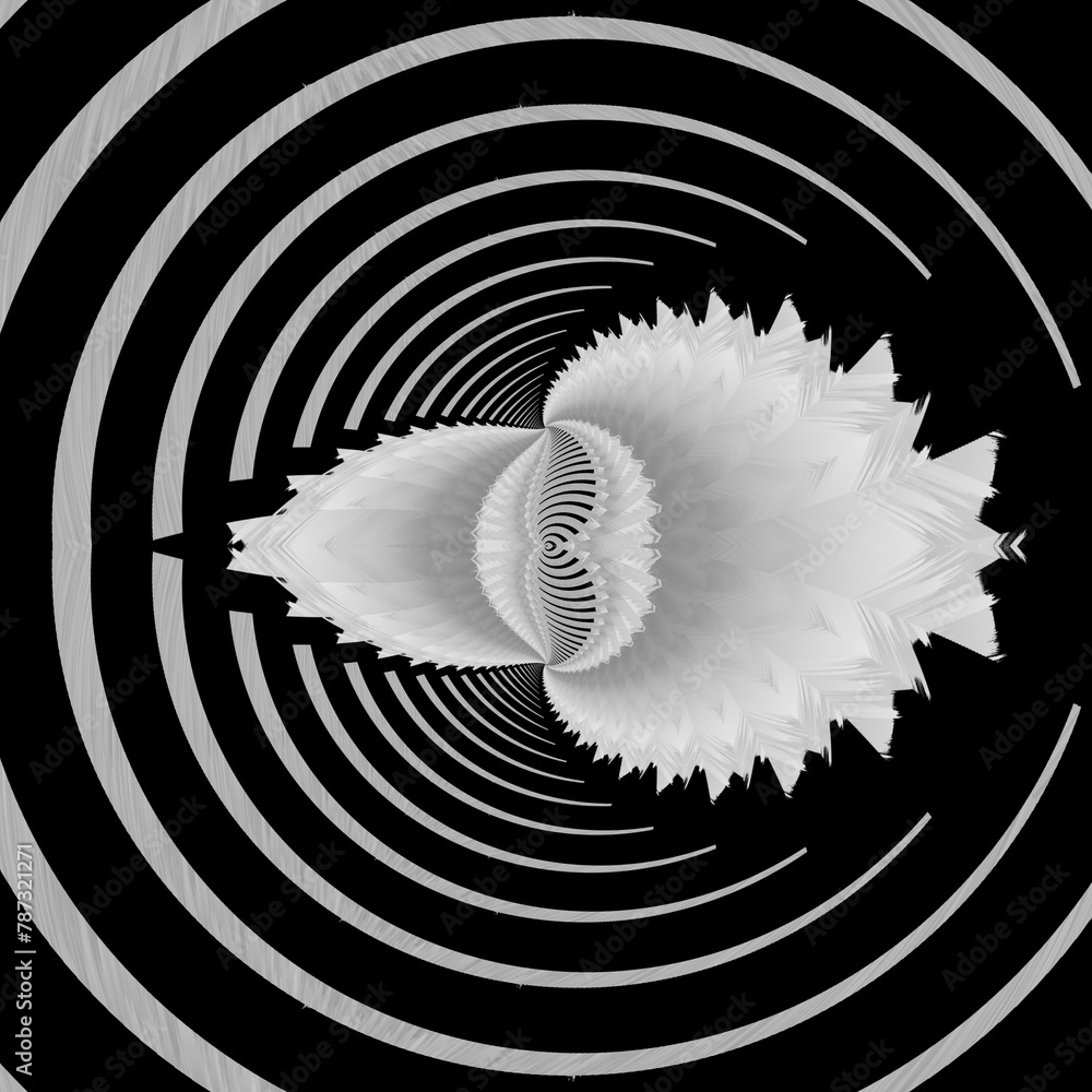 Aufkleber creative patterns monochrome fragile and delicate lacy concentric circular design with a central mot
