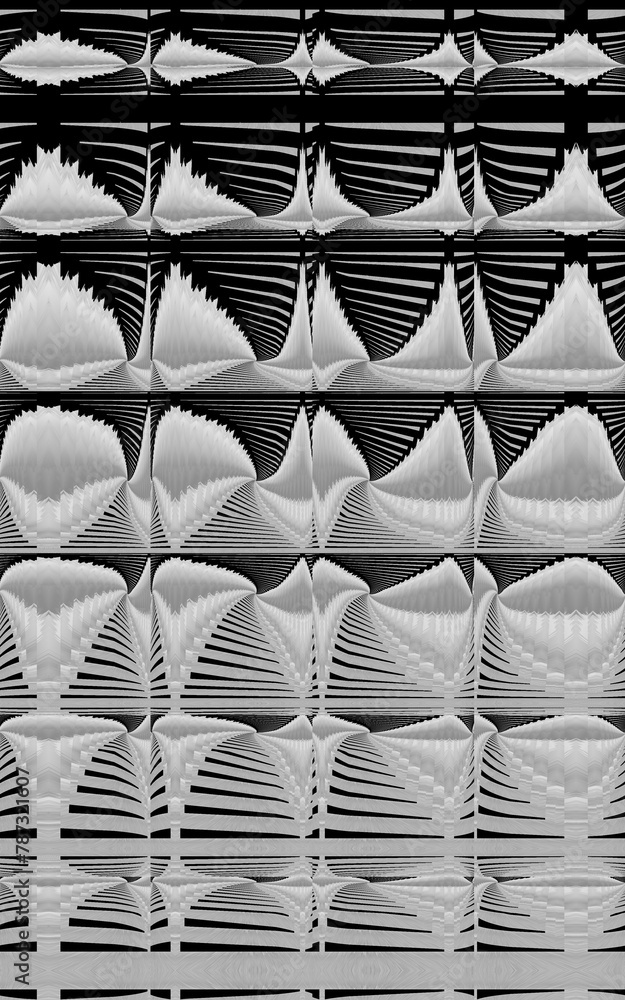 Poster creative patterns monochrome fragile and delicate lacy ice-cube style distortion designs. not ai.