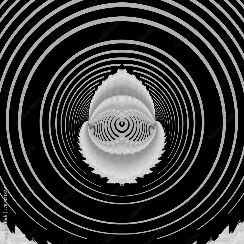 Aufkleber creative patterns monochrome fragile and delicate lacy concentric circular design with a central mot