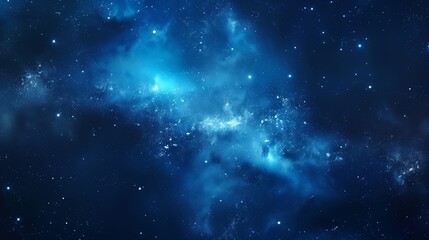 Fototapeta premium Beautiful dark blue space background with stars and nebula, space wallpaper. Generated by artificial intelligence.