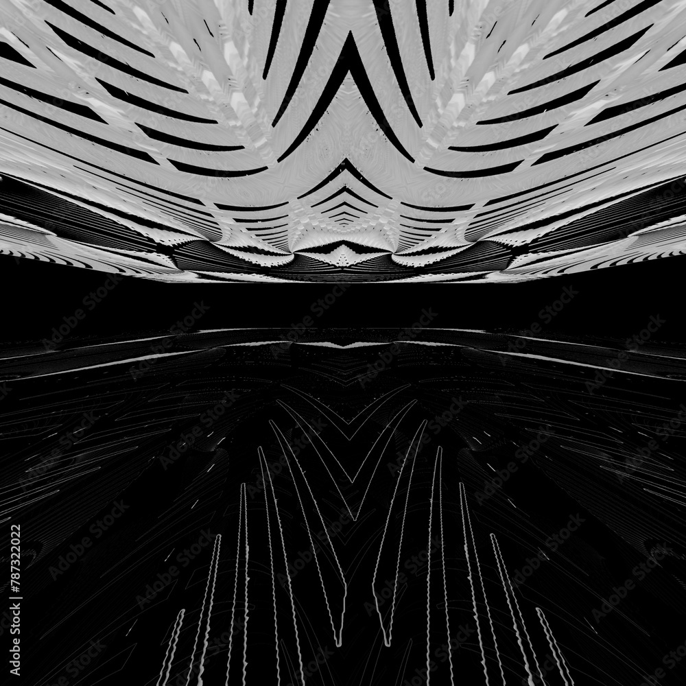 Poster creative patterns monochrome fragile and delicate lacy 3d exploding designs. not ai.