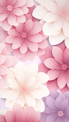 pink background with flowers
