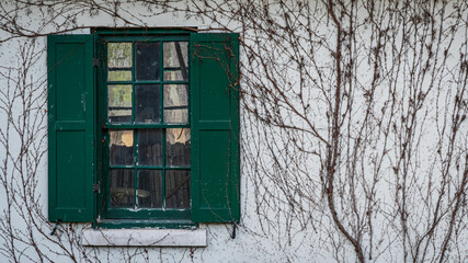 old window with shutters