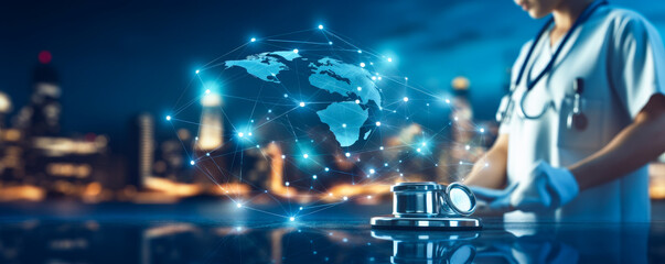 Multicultural patients receiving medical care globally - telemedicine, international healthcare, medical tourism concept with doctors using digital devices