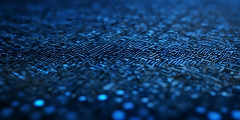 Digitales Labyrinth: Komplexe blaue Schaltkreismuster - obrazy, fototapety, plakaty