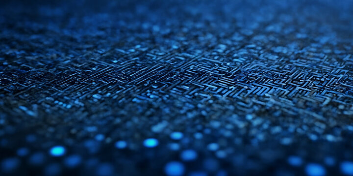 Digitales Labyrinth: Komplexe blaue Schaltkreismuster