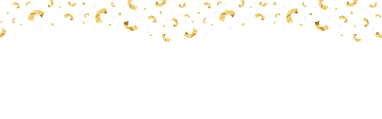 Fototapeta premium Golden confetti falling isolated on transparent background seamless pattern.Falling decoration template for birthday celebrate, anniversary or Christmas,New Year party.Vector illustration EPS 10