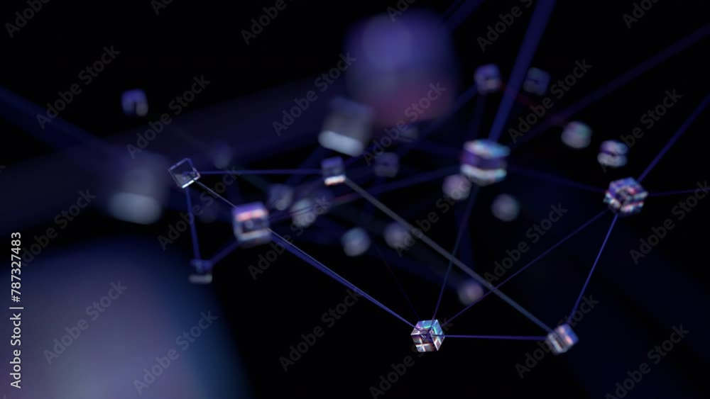 Poster abstract animation, dark motion background design, 4k looping animation, 3d render
