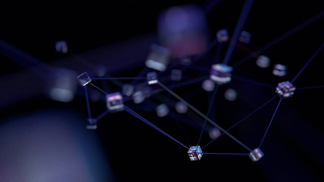 Abstract animation, dark motion background design, 4k looping animation, 3d render