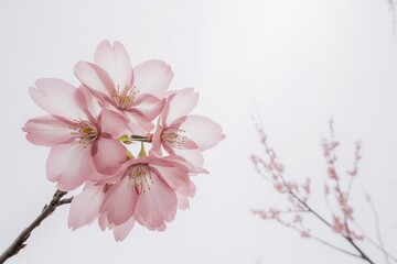 Cherry blossom isolated on white background