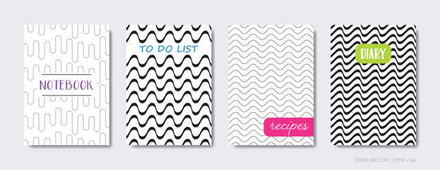 Universal abstract wavy line cover page templates