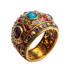 Fototapeta premium Episcopal Rings of Byzentine Art isolated on transparent png.